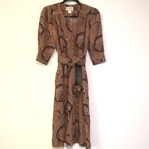 Vintage Pellini Petites 80s Paisley Dress w/ Belt